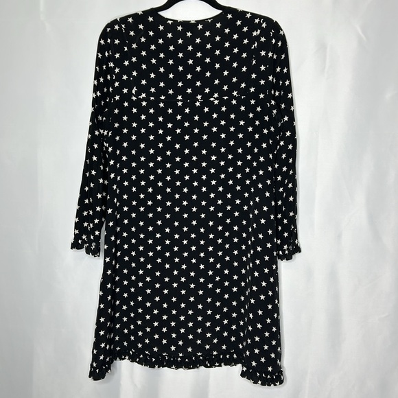 J. Crew Star Print Ruffle Detail Silk Dress Size 10 - Picture 5 of 9